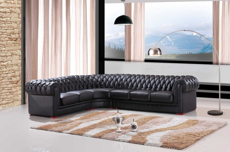 Chesterfield Ecksofa Eckcouch Designer Sofa Couch Samt Ledersofa SL