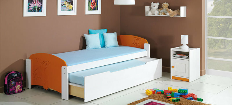 Bett mit Bettkasten Doppelbett 2 x Betten Kinderbett Jugendbett Stauraumbett