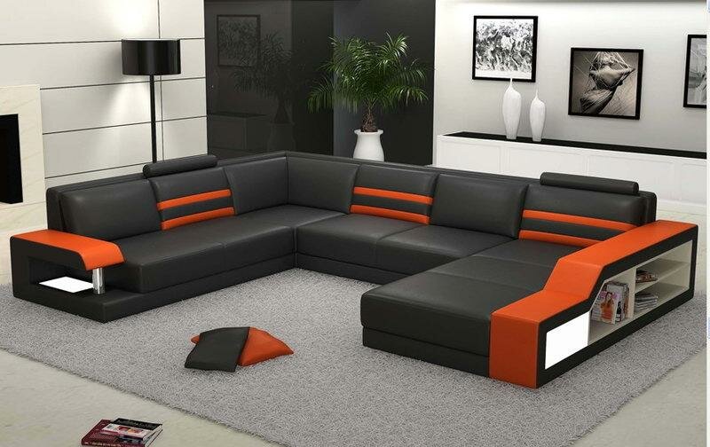 Wohnlandschaft Sofa Couch Polster Ecksofa Garnitur U Form Eck Neu