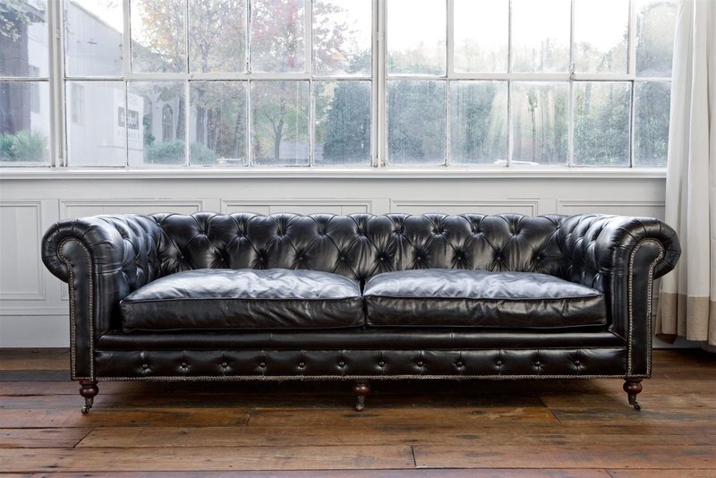 Chesterfield Couch Polster Sofas Klassische Leder Textil Sofa 4 Sitzer