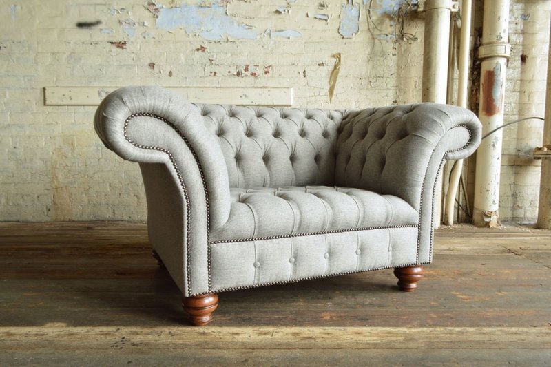 Chesterfield Sessel Fernseh Design Polster Sofa Couch Chesterfield Textil