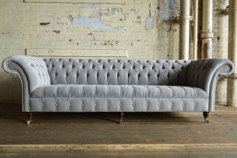 XXL Big Sofa Couch Chesterfield 245cm Polster Sofas 4 Sitzer Leder