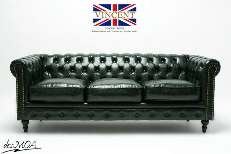 Chesterfield Couch Polster Sofas Klassischer Leder Schaffhau 3 Sitzer