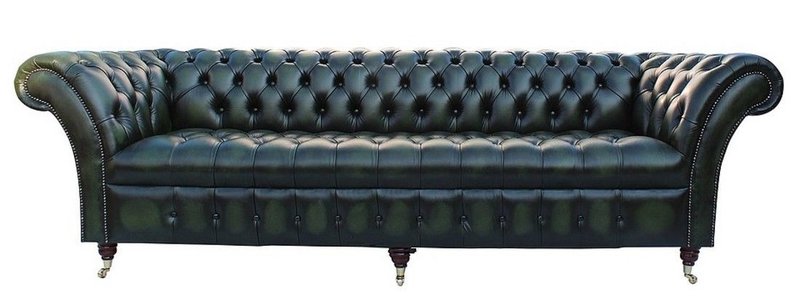 XXL Big Sofa Couch Chesterfield 240cm Polster Sofas 4 Sitzer Leder