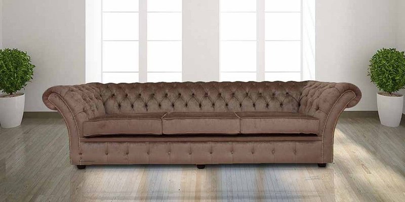 XXL Big Sofa Couch Chesterfield 240cm Polster Sofas 4 Sitzer Leder