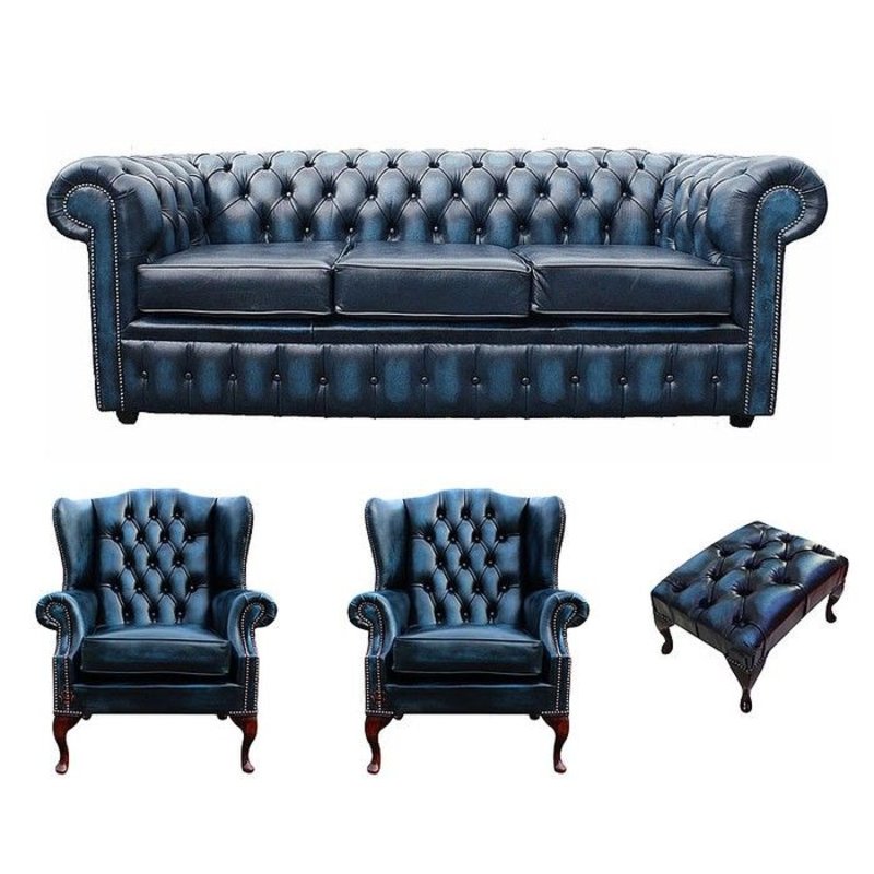 Sofagarnitur Chesterfield Design Set Polster Couch Garnituren Leder