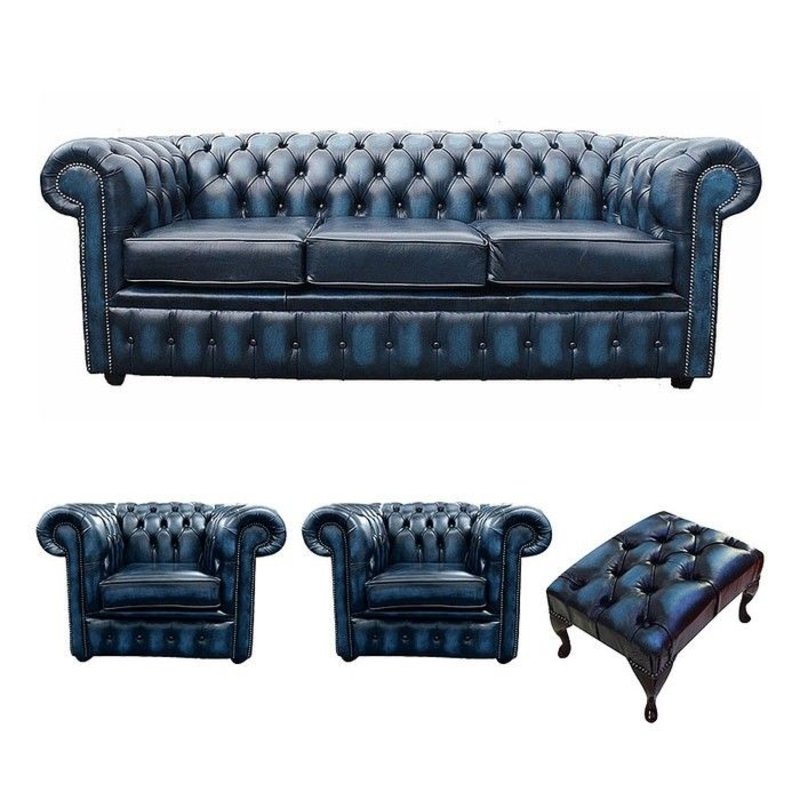 Sofagarnitur Chesterfield Design Set Polster Couch Garnituren Leder
