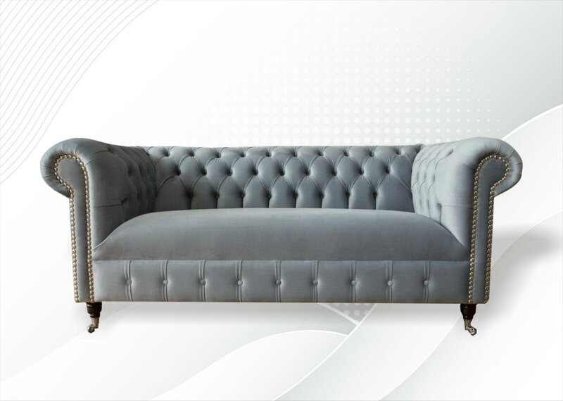 Chesterfield Sofa Couch Polster Stoff Leder Couchen Textil Garnitur