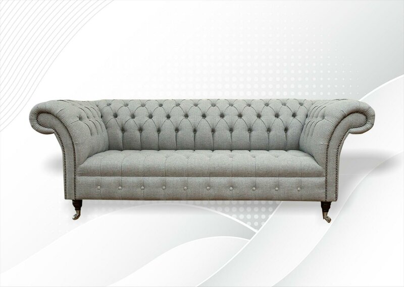 Chesterfield 3 Sitzer Designer Sofa Polster Sofas Couchen Stoff Textil