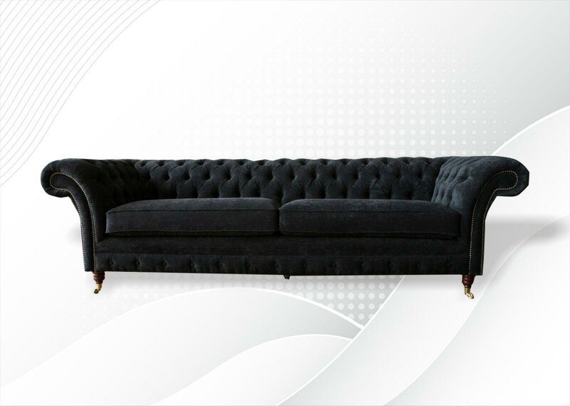 Big Sofa 4 Sitzer Couch Chesterfield Polster Garnitur Leder Textil