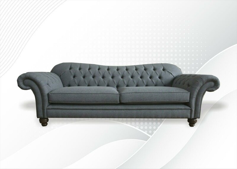 Big Chesterfield Polster Sofas Design Luxus Sofa 4 Sitzer Textil Couchen