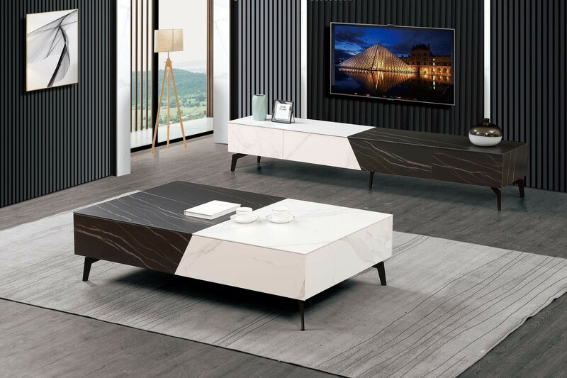 Holztisch Tisch Couchtisch Beistelltisch Sofa Design Wohnzimmer Hochglanz 130x80.