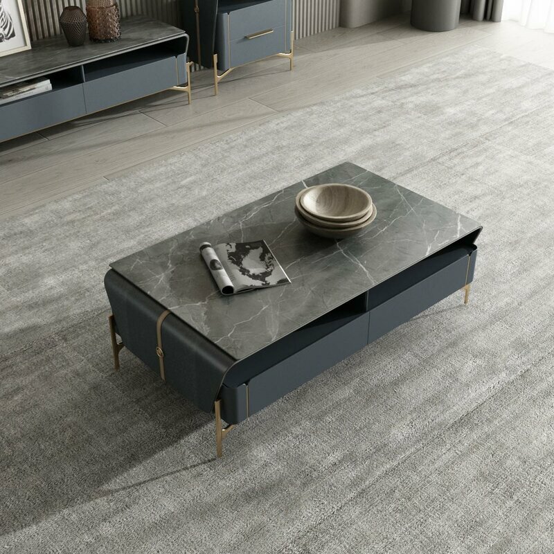 Couchtisch Tisch Luxus Design Tische Kaffee Beistelltische Wohnzimmer Stein Neu