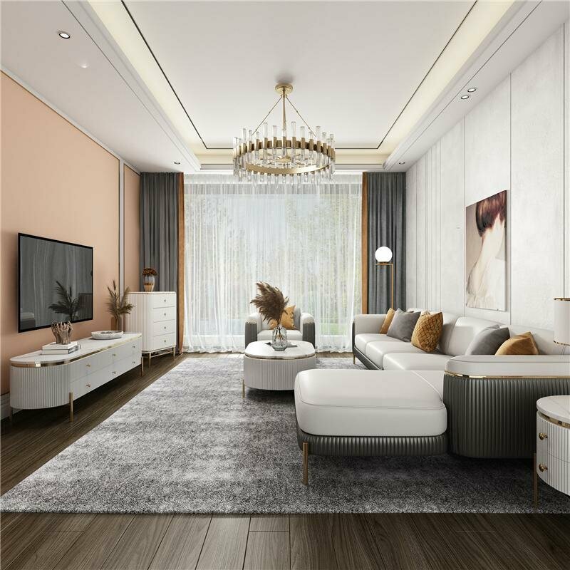 Wohnlandschaft L-Form Ecksofa Design Couch Polster Leder Garnitur Sofa