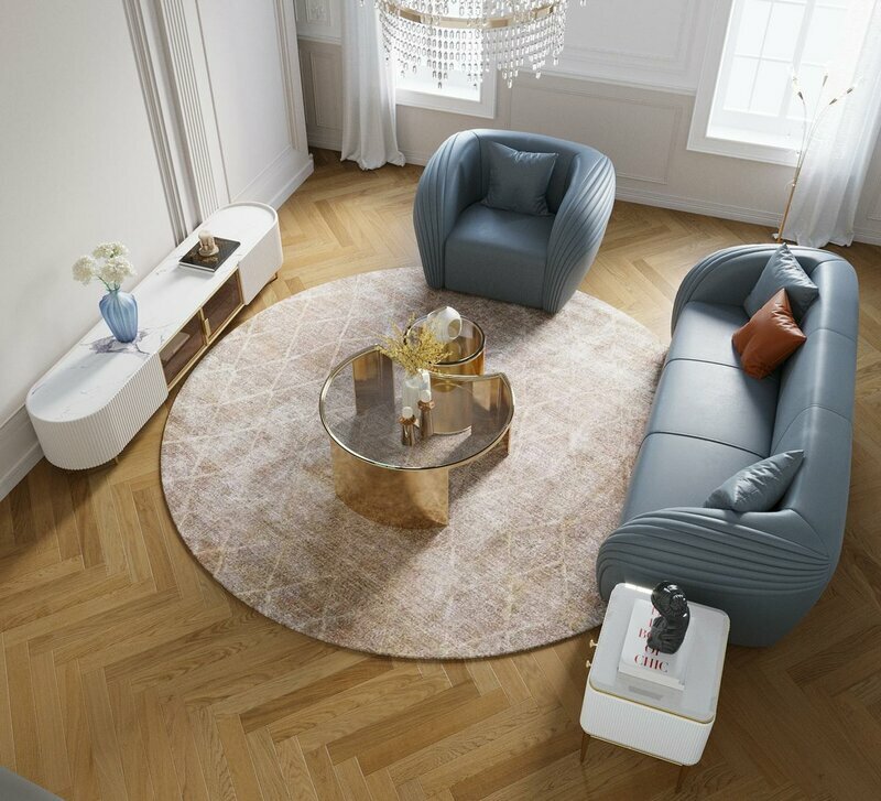 Ledersofa Sofa Couch Polster 5tlg. Garnitur Wohnzimmer Set Couchen Set