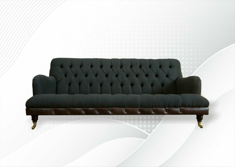 Chesterfield Schwarz Wohnzimmer Modern Design Couchen Sofa Luxus