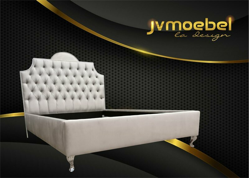 Chesterfield Betten Bett Polster Hotel Doppel Luxus Design Samt Stoff