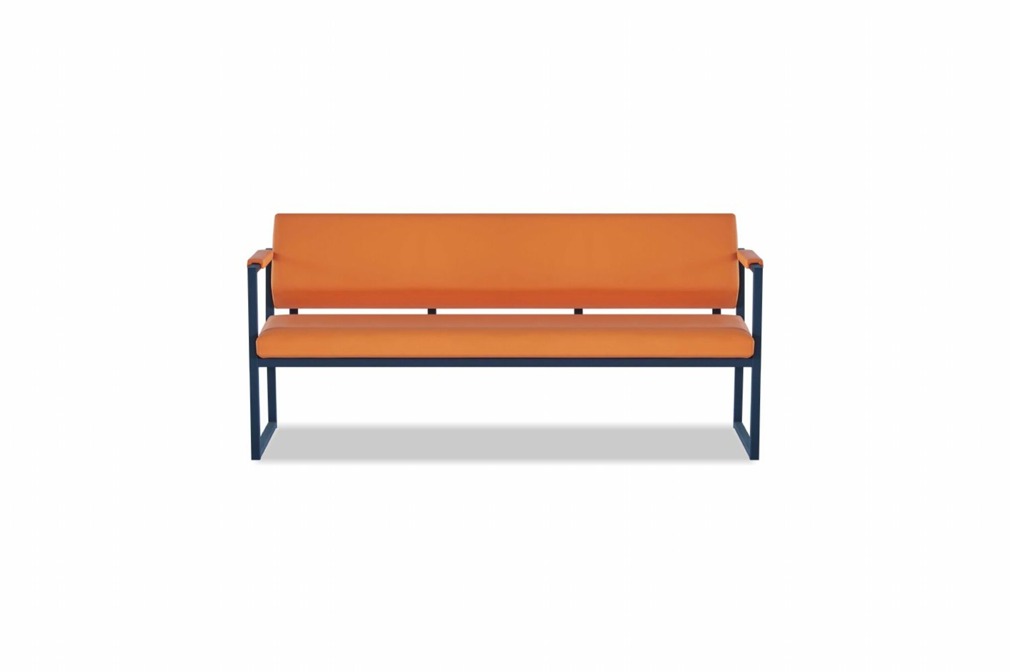 Oranges Arbeitszimmer Sofa Designer 3-Sitzer Büro Sitzmöbel Ledersofa