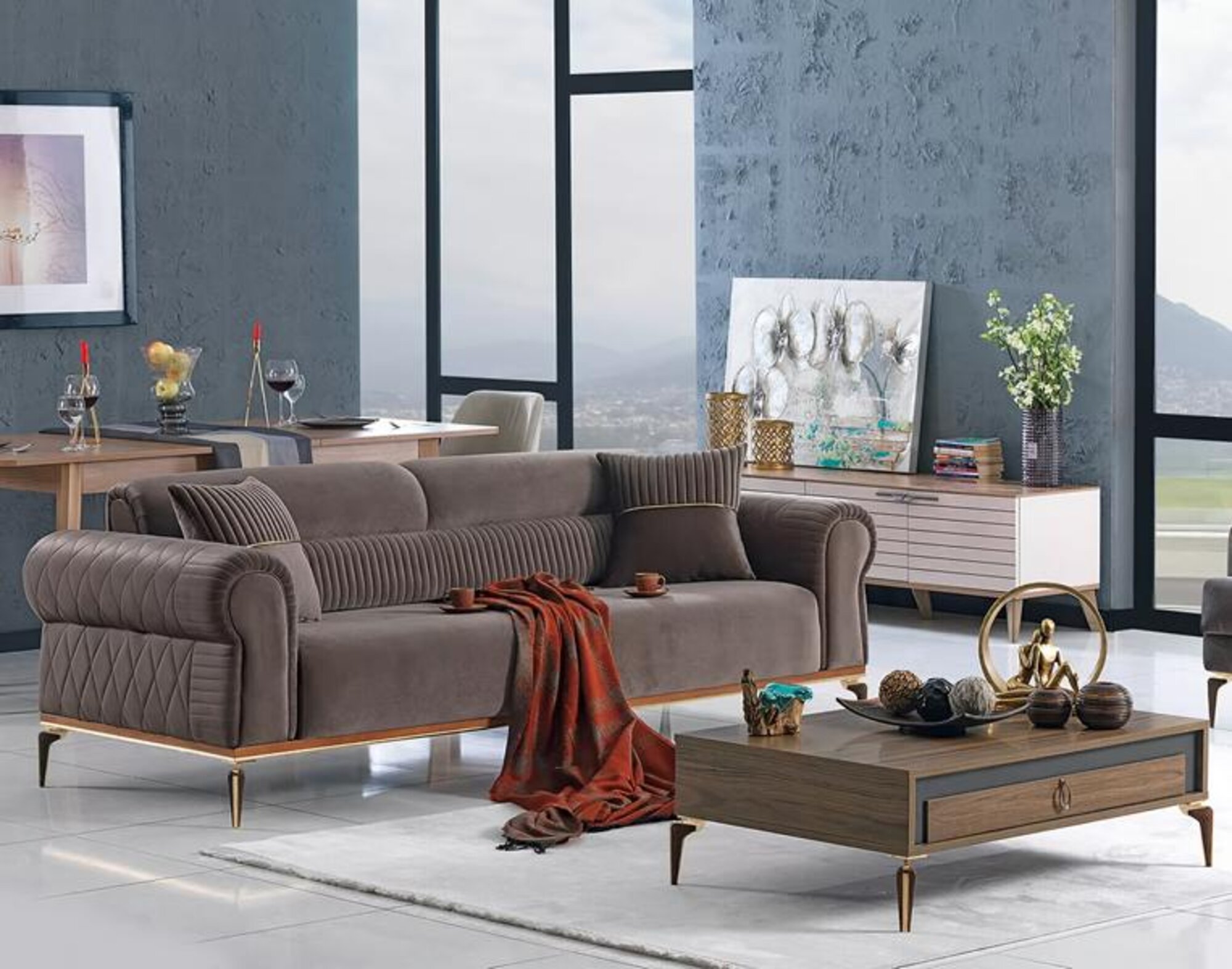 Polstercouch Dreisitzer Sofa Couch Polster Möbel Polstermöbel Sitzmöbel