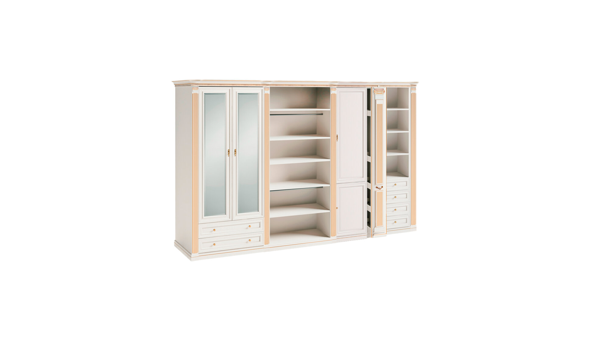 Designer Weißer Schrank Luxuriöse Eckkleiderschrank Schlafzimmer Möbel