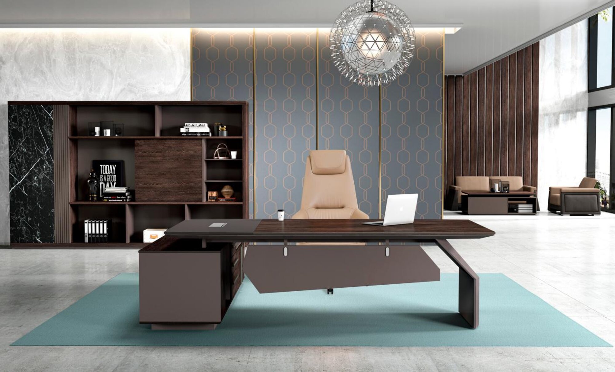 Groß Bürotisch Arbeitstisch Schreibtisch Büromöbel Büro Tisch Braun