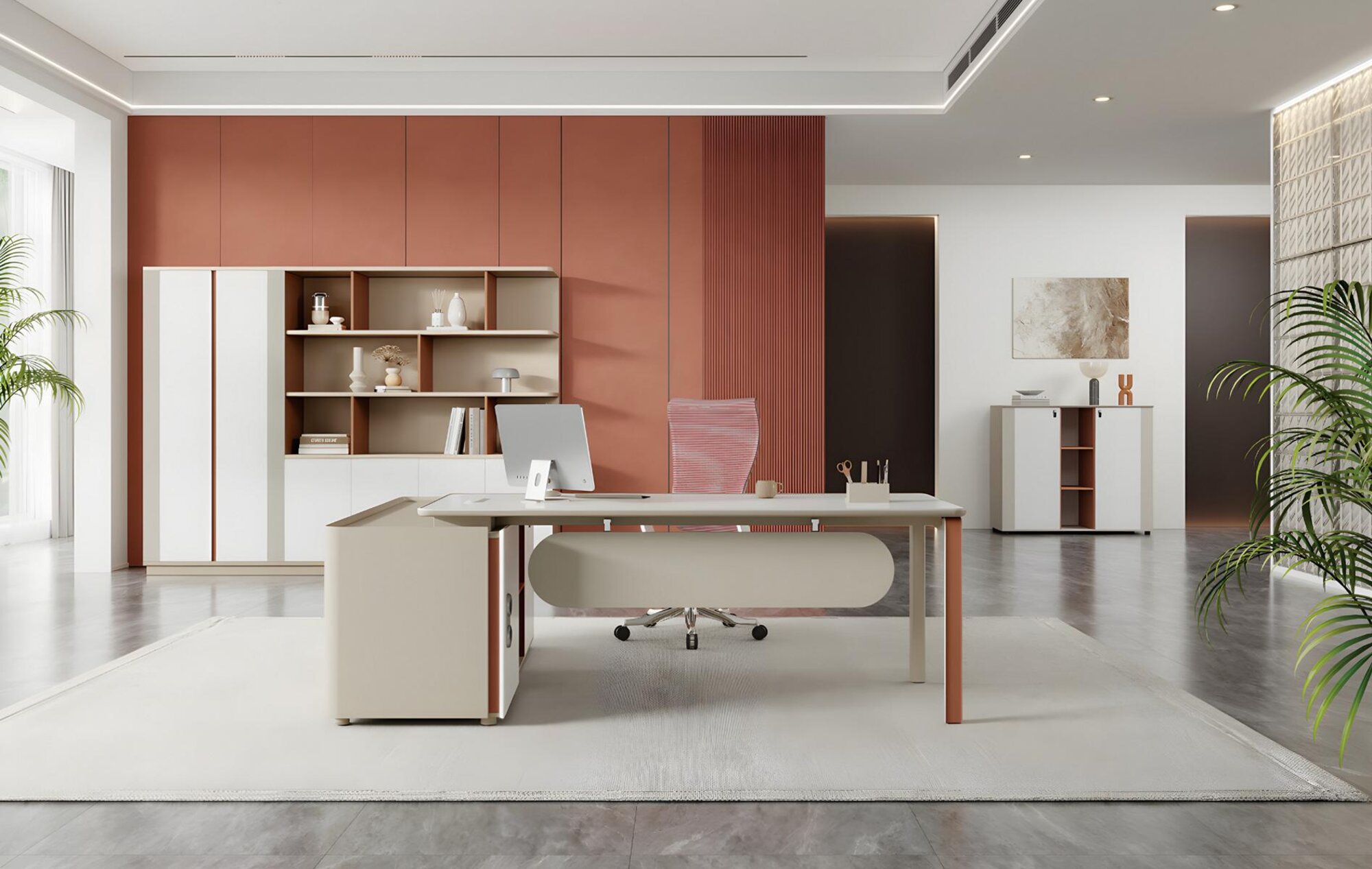 Büro Einrichtung Büroschrank Schreibtisch Homeoffice Schreibtisch Schrank 2tlg.