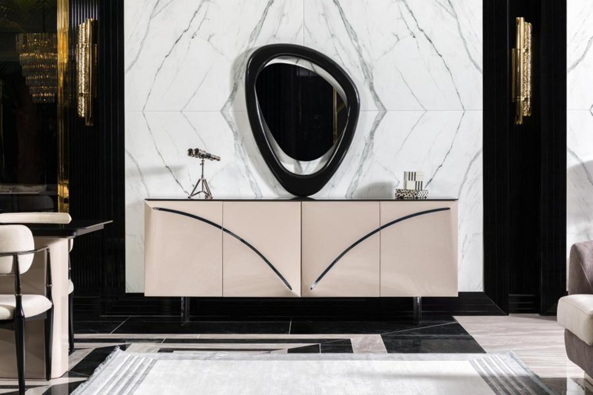 Holz Modern Möbel Hochwertig Sideboard Beige Tisch Stil Design Sideboard