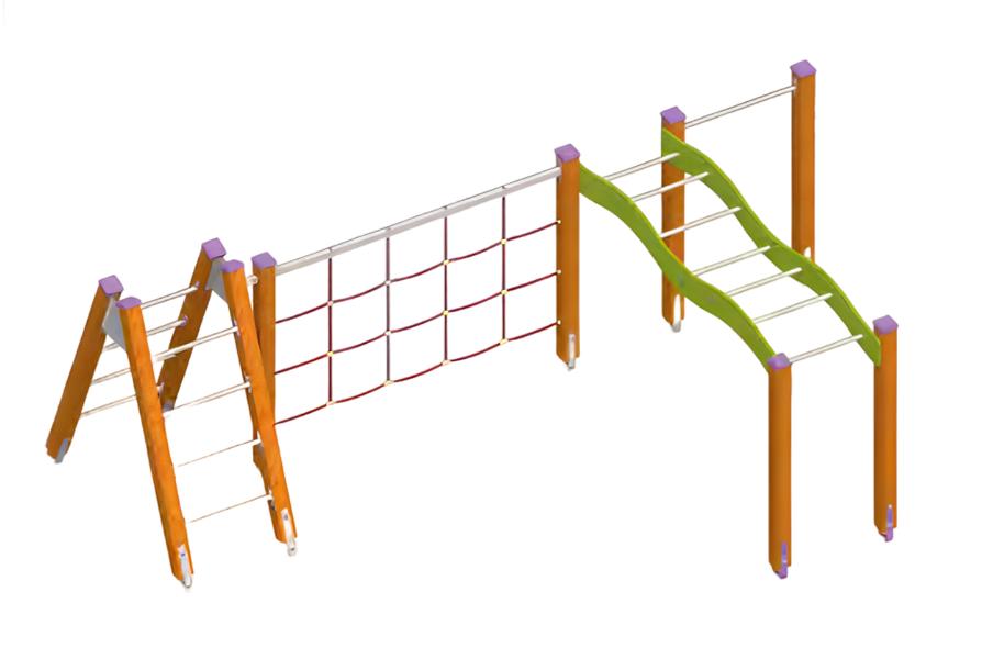 Kletterkombination Spielplatz Seilweg Übungsbrücke Freizeitbrücke Abenteuerplatz