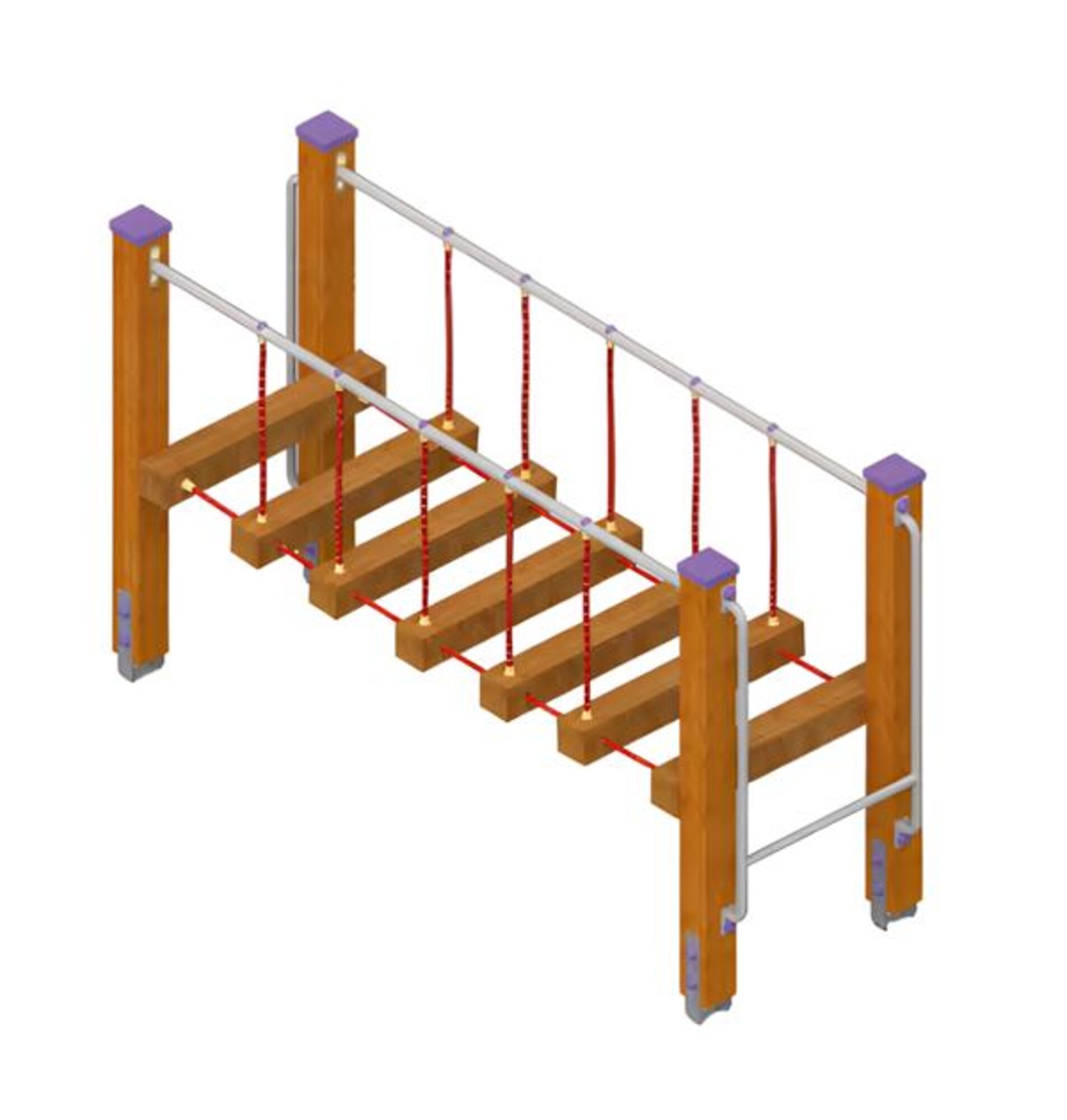 Spielplatz Spielbereich Balancierbrücke Schwebebalken Aktivplatz Wippbrücke