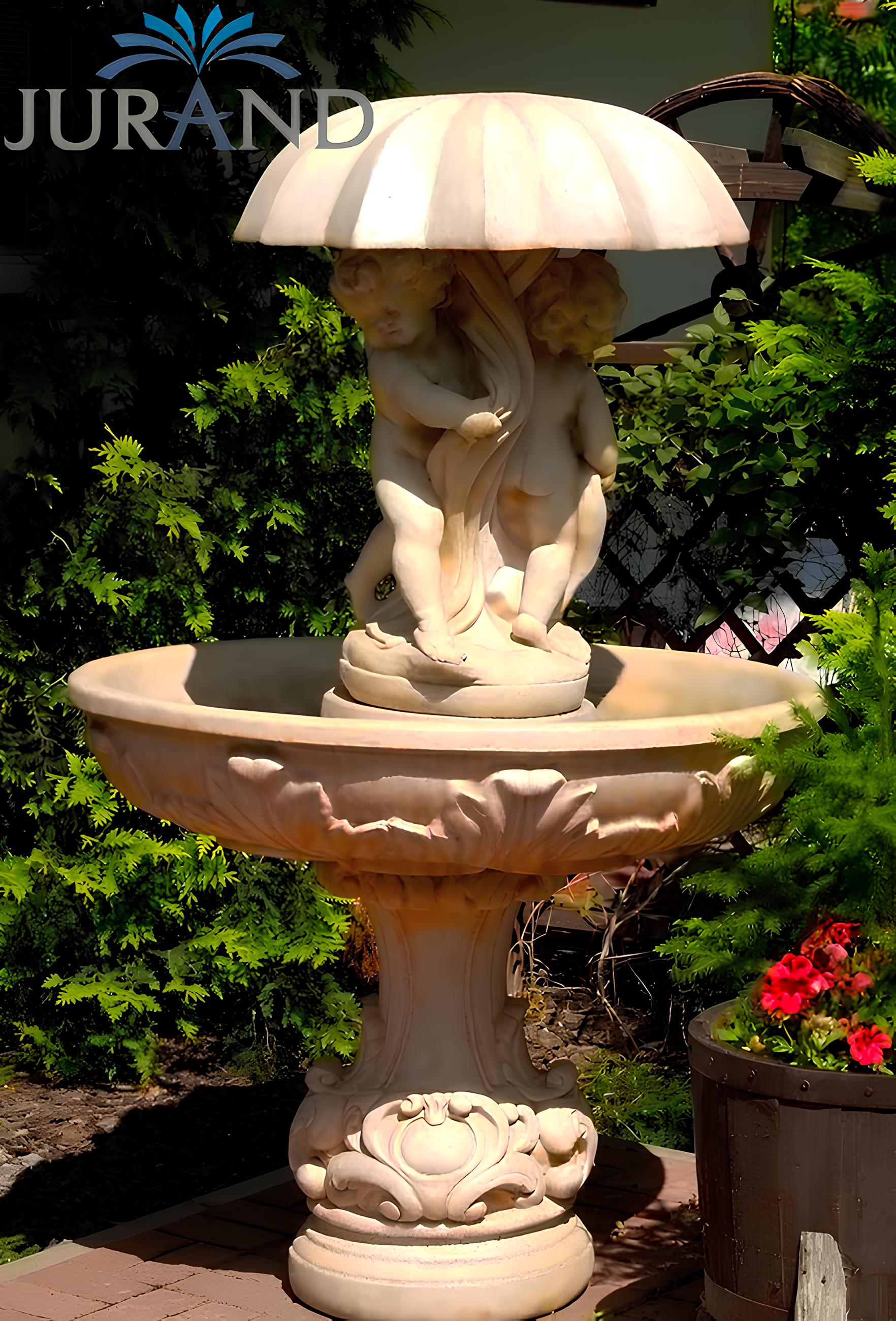 Springbrunnen Fontäne Zierbrunnen Garten 1028 Deko Brunnen 171 cm Steinguss