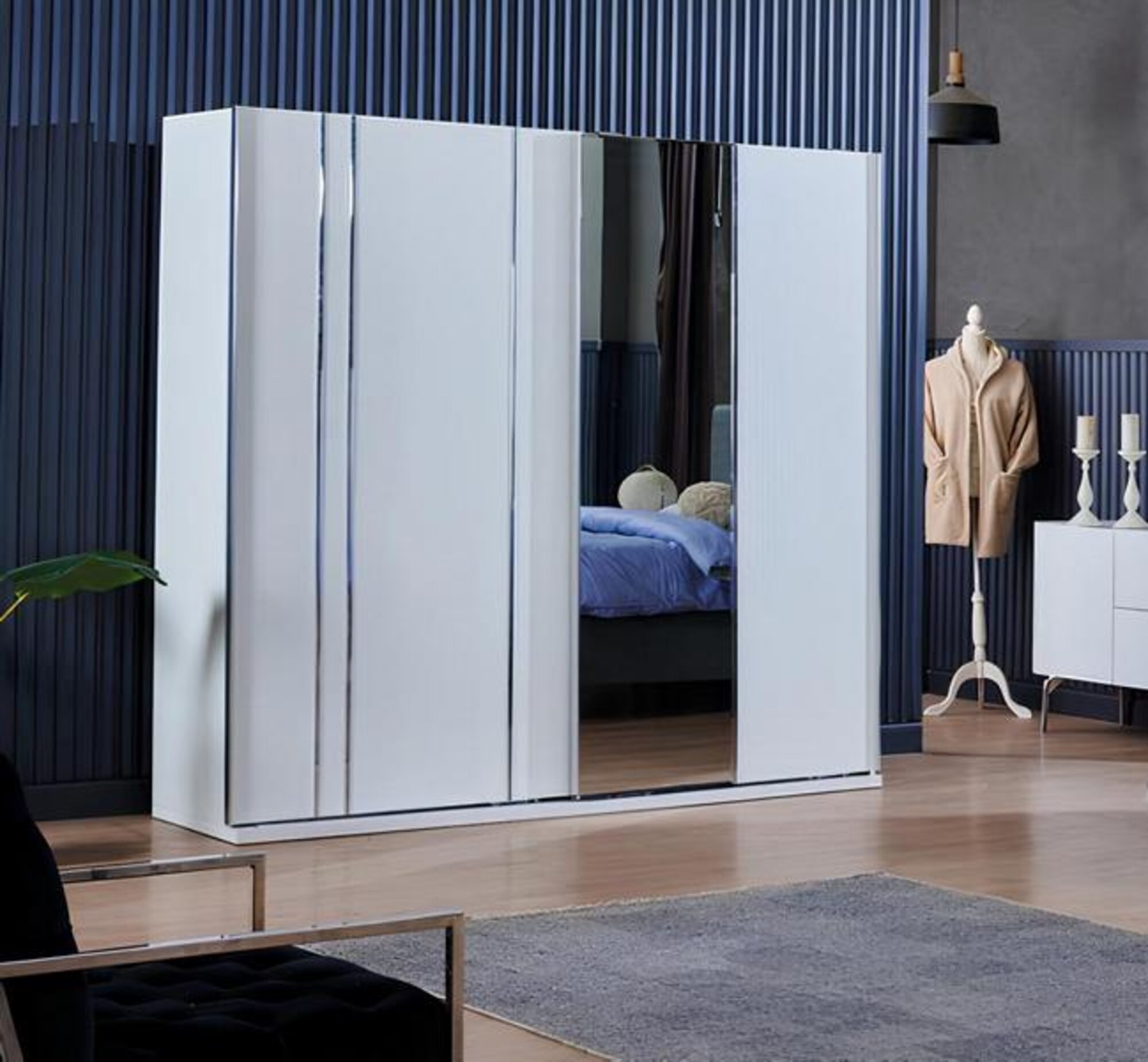 Schrank Kleiderschrank Design-Schiebeschrank Stauraumschrank Einbauschrank