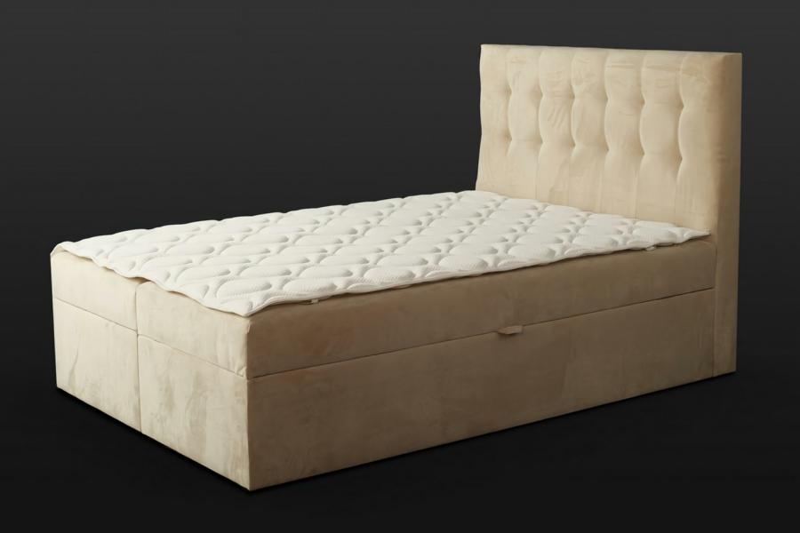 Doppelbett Schlafzimmer Bett 180сm Matratze Beige Chesterfield Stil Holz