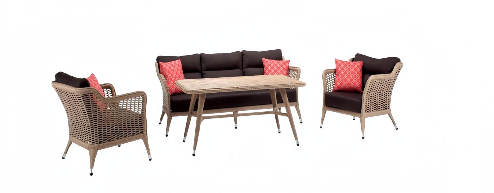 Garten Rattanmöbel Sofagarnitur Terrasse Set Möbel Lounge Balkon Outdoor 4tlg.