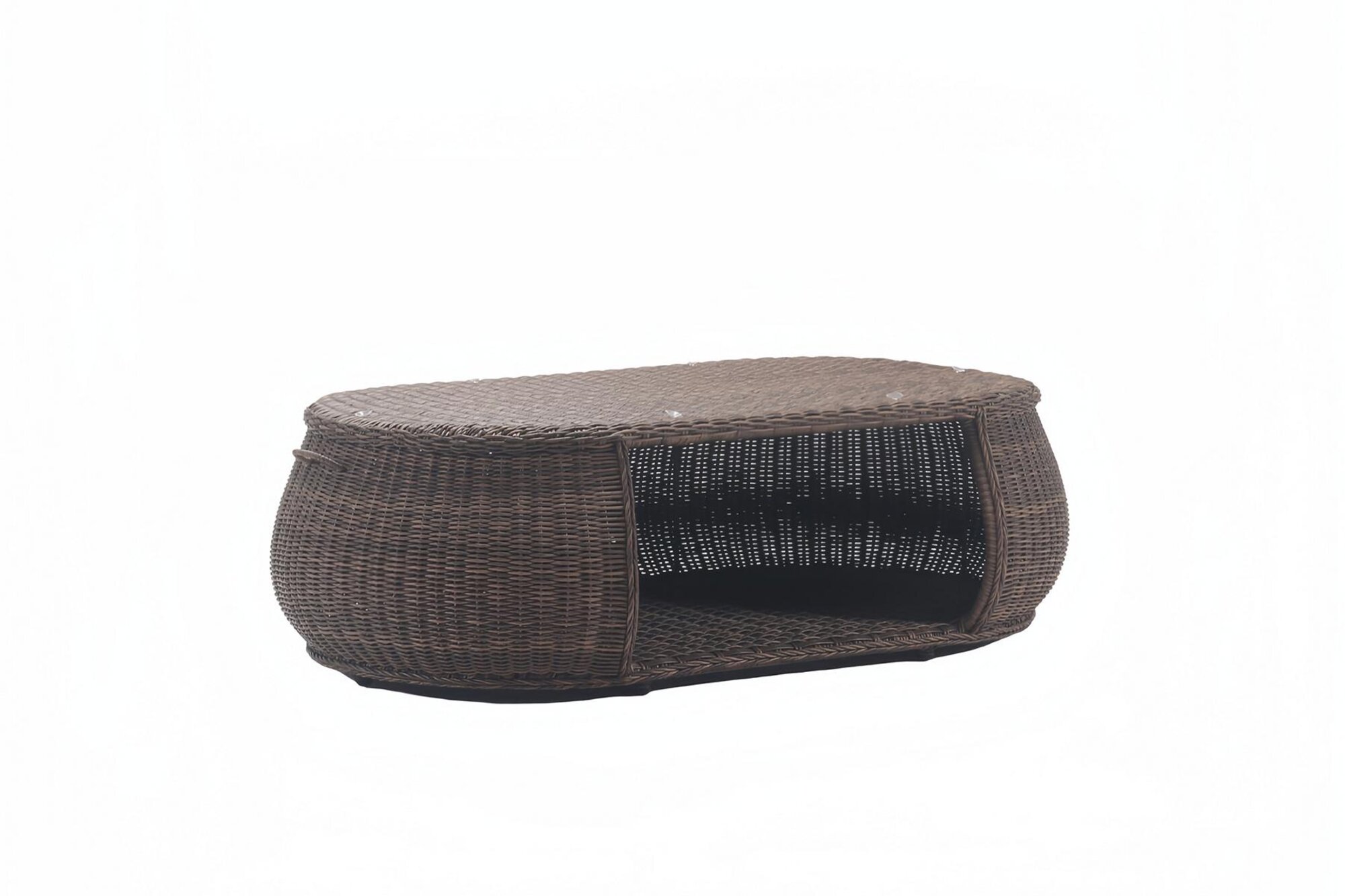 Couchtisch Hochwertig Beistelltisch Designer Tisch Oval Braun stilvolle Terrasse