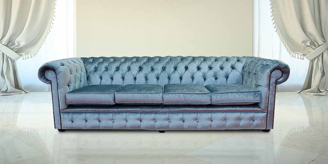 Chesterfield Couch Polster Sofas Klassischer Leder Schaffhau 4 Sitzer - #209