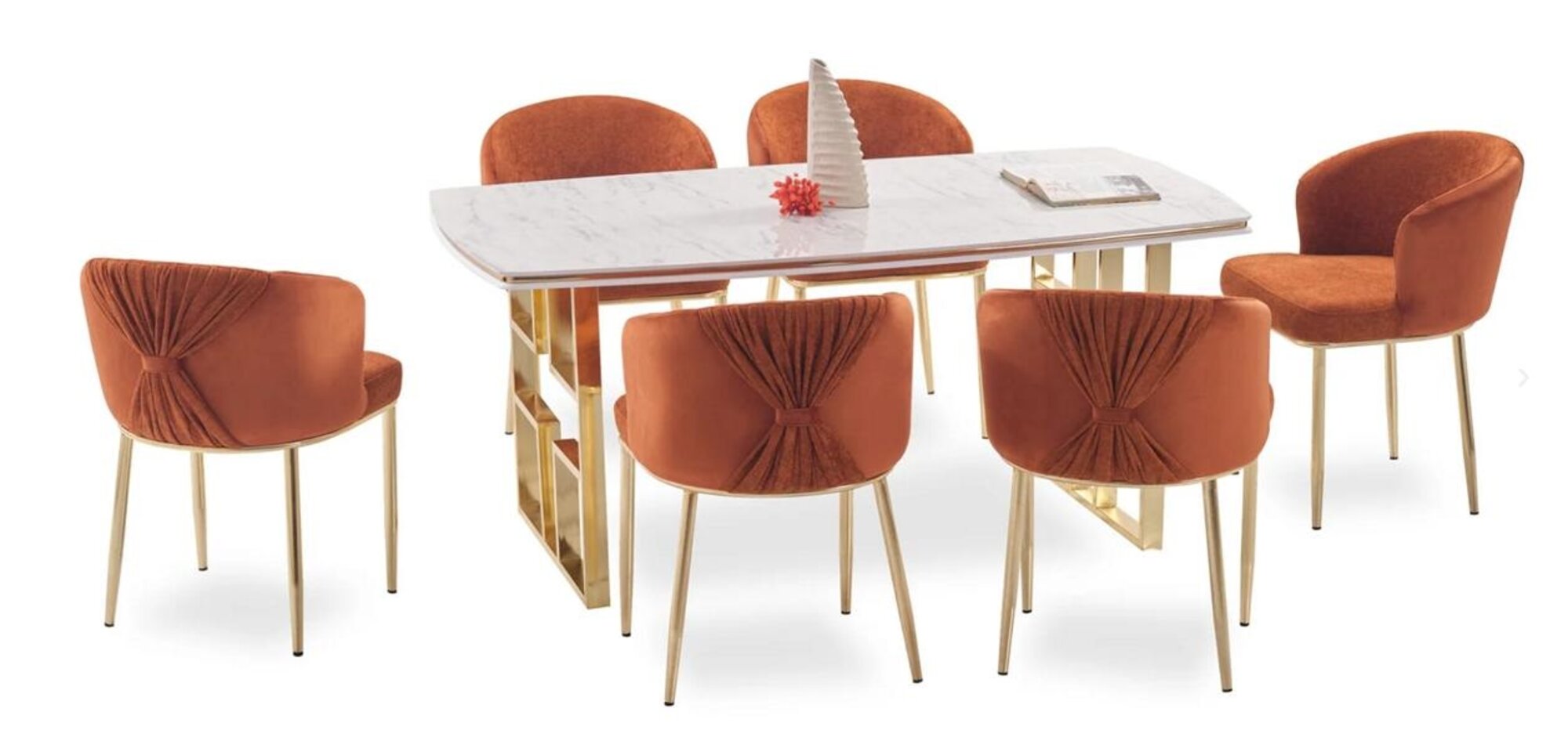 Stuhl Gruppe Garnitur Stuhlgruppen Sitzpolster Einrichtung Sessel 6x