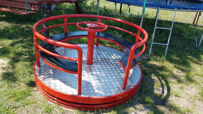 Spielplatz Geräte Kinderkarussell Drehplatte Karussell Ringelreiten Made in EU