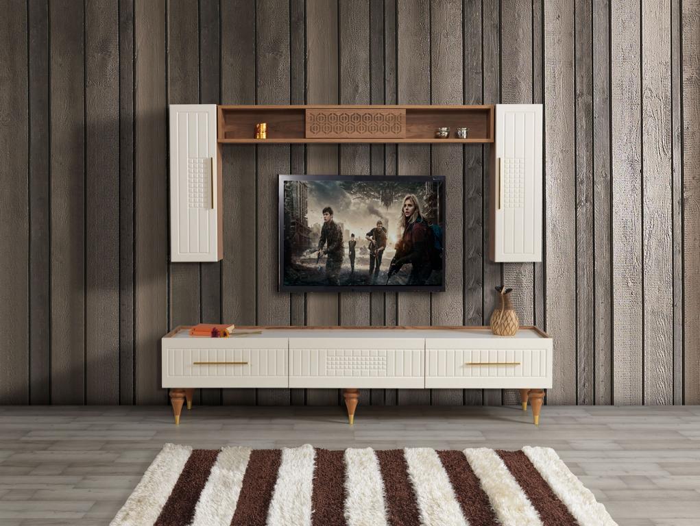 Wohnwand tv Ständer Sideboard Modern Wohnzimmer Regale Wohnwände Holz Neu