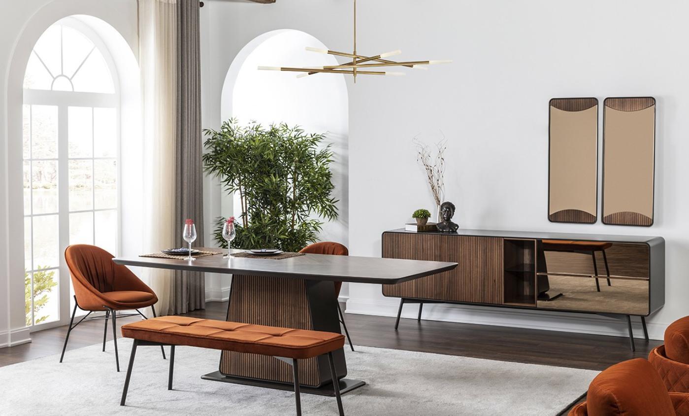 Essecke Essgruppe Esszimmer Esstisch Stühle Sideboard 9tlg Holz Braun