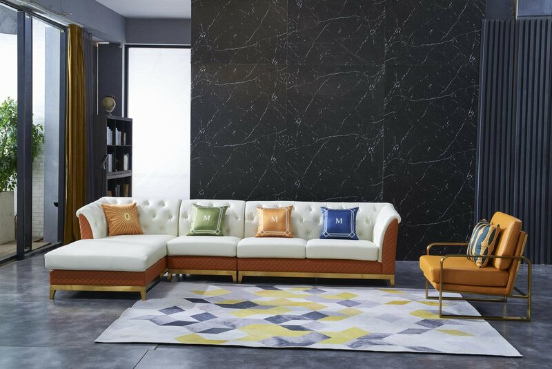 Design Sofa Couch Ecksofa Luxus Hocker Polster Garnitur Wohnlandschaft