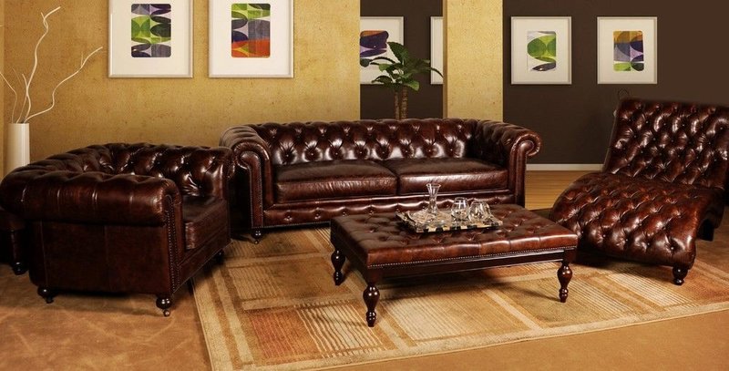 Chesterfield Sofagarnitur Ledersofa Textil Stoff Polster Couch Sofa