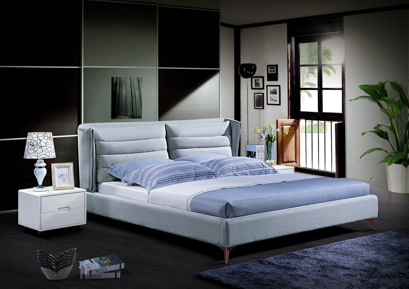 Holz Design Bett. Doppel Luxus Ehe Modernes Hotel Gestell Schlaf Zimmer