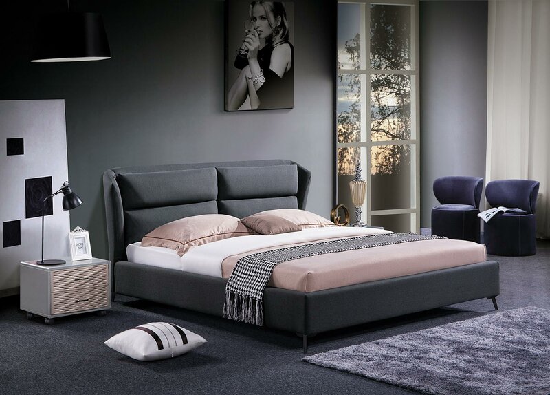 Design Bett Schlafzimmer Luxus Betten Textil Hotel Polster 180x200cm Stoff Möbel