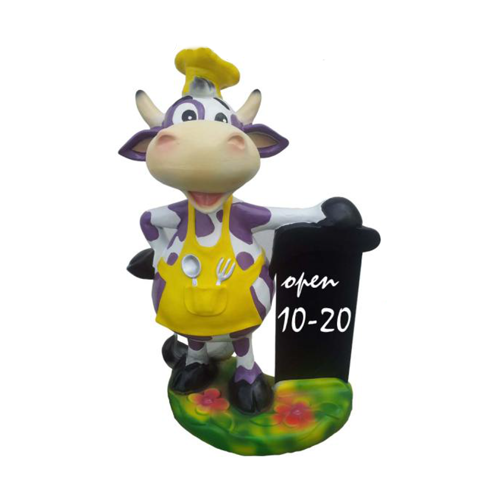 Moderne Figur Kuh Rind Skulptur Statuen Figuren Dekoration Kalb 55cm