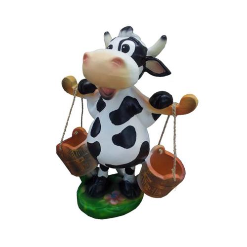 Moderne Figur Kuh Rind Kunststoff Skulptur Statuen Figuren Kalb 55cm