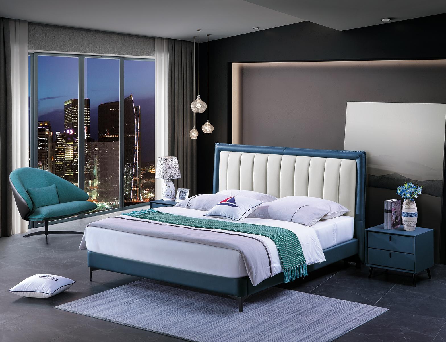 Leder Bett Polster Design Luxus Doppel Hotel Ehe Betten Holz Schlaf