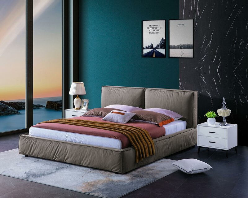 Design Schlafzimmer Bett Luxus Betten Holz Doppel Ehe Polster Möbel 180x200cm.