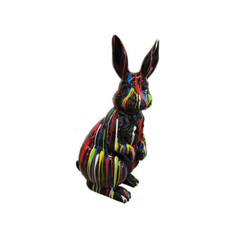 Abstrakter Osterhase Handbemalte Figuren Skulptur Bunt Abstrakt 110cm