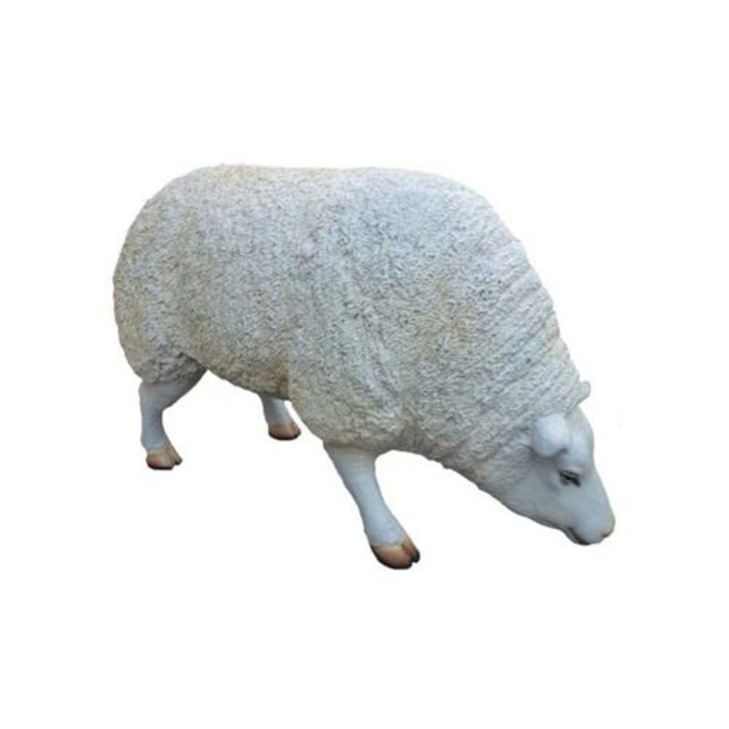 Modern Design Schaf Tier Garten Dekoration Deko Skulptur Weiß 42cm