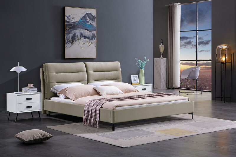 Möbel Betten Doppelbett Schlafzimmer Luxus Doppel Bett Beige Hotel Einrichtung